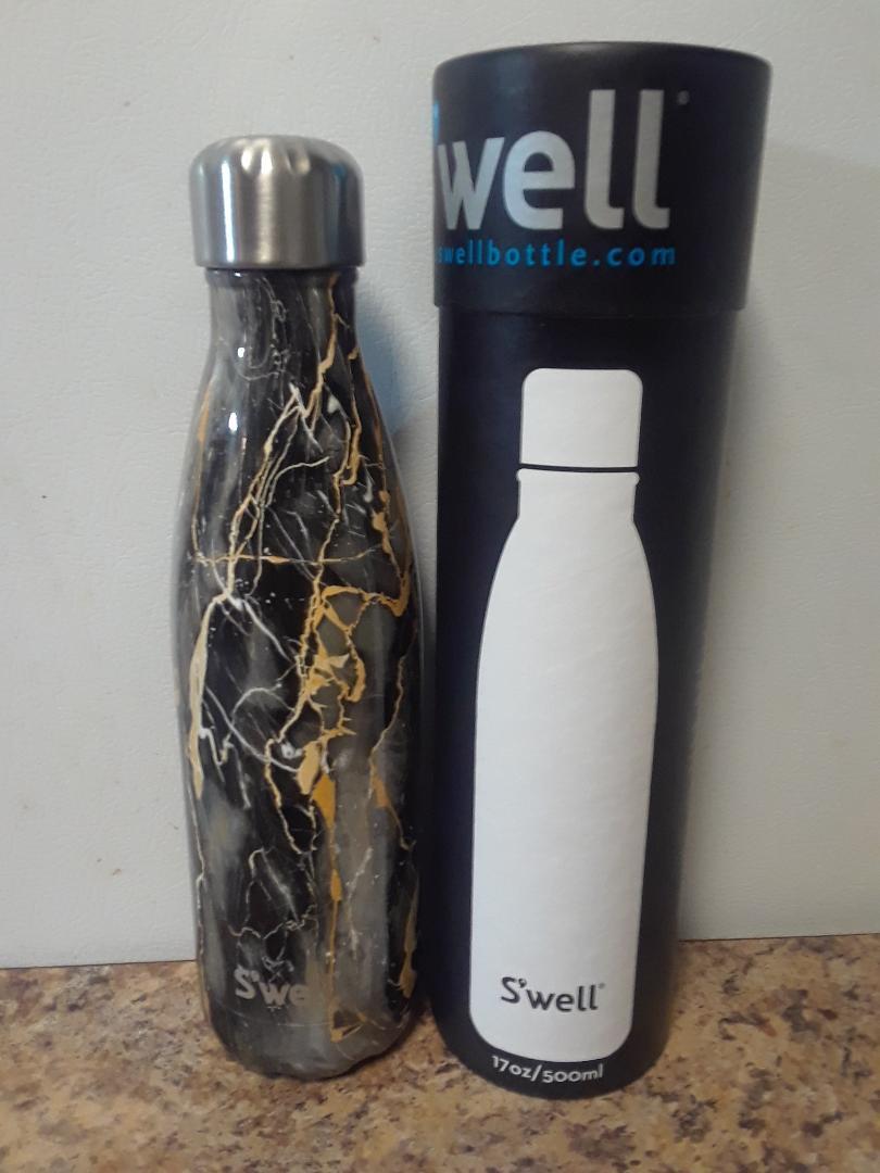 gold marble thermo bottle
